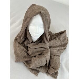 Womens Scarf Brown 100% Cashmere Made In Nepal 80"x 28"